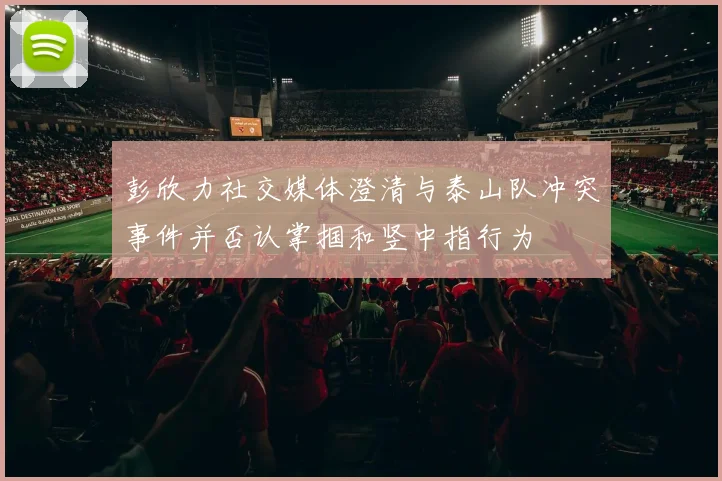 彭欣力社交媒体澄清与泰山队冲突事件并否认掌掴和竖中指行为